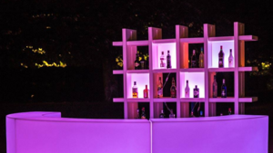Bar Back - White - 7ft x 7ft w/ Shelves rental San Antonio, TX