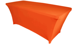 8ft Rectangular Table Spandex Cover - Orange rental San Antonio, TX