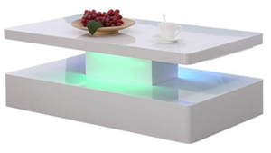 Coffee Table - White Gloss - with LED Strip rental San Antonio, TX