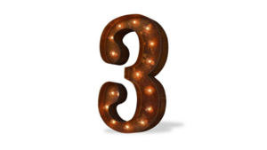 Marquee Number - #3 - 3ft - Rustic rental San Antonio, TX