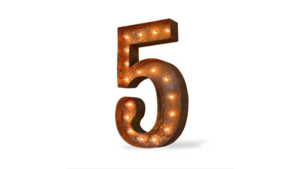 Marquee Number - #5 - 3ft - Rustic rental San Antonio, TX