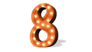 Marquee Number - #8 - 3ft - Rustic rental San Antonio, TX