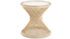 Peacock Side Table w/ Glass top, Rattan Natural rental in San Antonio, TX
