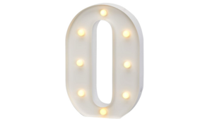 Marquee Number - 0/Zero - 3ft- WHITE GLOSS rental San Antonio, TX
