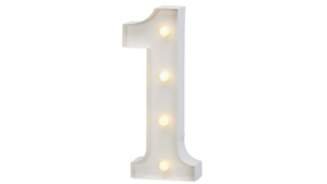 Marquee Number - #1 - 3ft- WHITE GLOSS rental San Antonio, TX