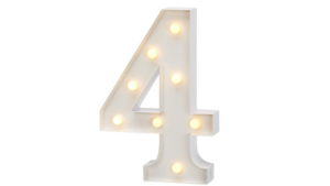 Marquee Number - #4 - 3ft- WHITE GLOSS rental San Antonio, TX