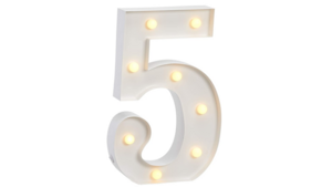 Marquee Number - #5 - 3ft- WHITE GLOSS rental San Antonio, TX