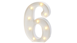 Marquee Number - #6 - 3ft- WHITE GLOSS rental San Antonio, TX