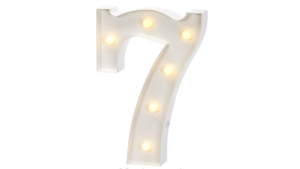 Marquee Number - #7 - 3ft- WHITE GLOSS rental San Antonio, TX