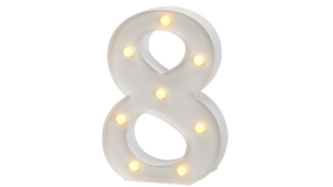 Marquee Number - #8 - 3ft- WHITE GLOSS rental San Antonio, TX