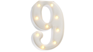 Marquee Number - #9 - 3ft- WHITE GLOSS rental San Antonio, TX