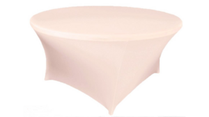 72" Round Spandex Cover - BLUSH rental San Antonio, TX