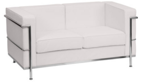 Loveseat - White w/ Chrome rental San Antonio, TX