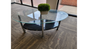 Coffee Table - Clear Glass Double Shelf rental San Antonio, TX