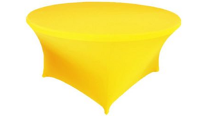 72" Round Spandex Cover - Yellow rental San Antonio, TX