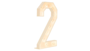 4ft Marquee Number - White - "2" rental San Antonio, TX