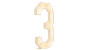 4ft Marquee Number - White - "3" rental San Antonio, TX