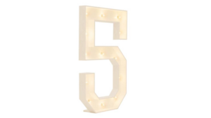 4ft Marquee Number - White - "5" rental San Antonio, TX