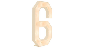 4ft Marquee Number - White - "6" rental San Antonio, TX