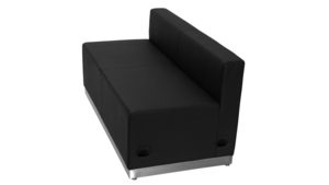 Black Leather Loveseat - Modular rental San Antonio, TX