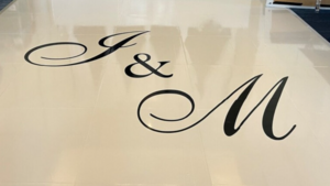 Custom Dancefloor Monogram - Size: 6' x 6' - Bl... rental San Antonio, TX