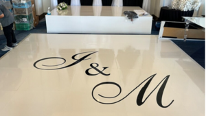 Custom Dancefloor Monogram - Size: 5' x 5' - Bl... rental San Antonio, TX