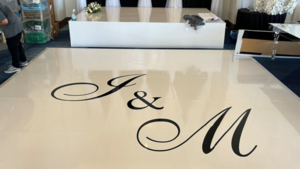 Custom Dancefloor Monogram - Size: 8' x 8' - Bl... rental San Antonio, TX