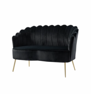 Paris Black Velvet Loveseat rental Chicago, IL