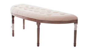 Vintage - Natural Linen Ottoman - Half Round rental San Antonio, TX