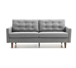 Gray Midcentury Modern Loveseat rental Austin, TX