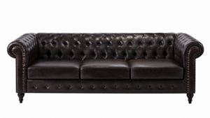 Chesterfield Brown Leather Sofa Bundle rental Austin, TX