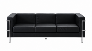 Jaxon Black Leather Sofa rental Austin, TX