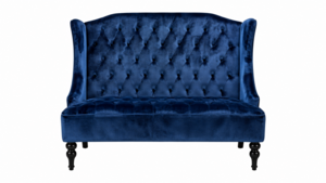 Jewel Navy Velvet Settee rental Austin, TX