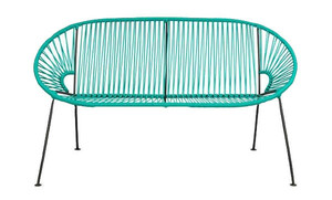 Teal PVC Cord Loveseat rental Austin, TX