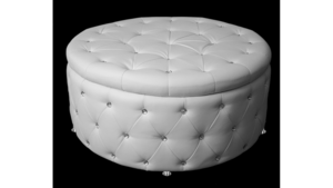 Tufted - Round Ottoman w/ Crystal Studs (42" Di... rental San Antonio, TX