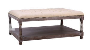 Vintage - Natural Linen Ottoman - Rectangle rental San Antonio, TX