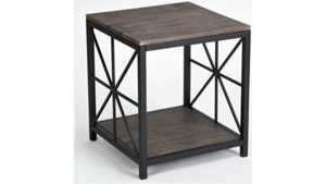 Rustic Wood Metal End Table rental San Antonio, TX