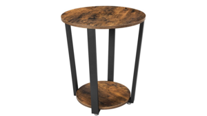 Rustic Wood Metal End Table (Round) rental San Antonio, TX