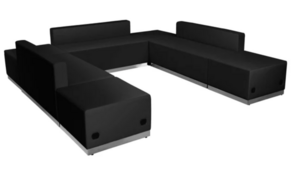 Modular Black Leather Executive Square Grouping rental San Antonio, TX