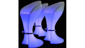 LED Barstool w/ chrome footrest rental San Antonio, TX