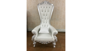 Royalty Chair - White Leather w/ Silver Trim rental San Antonio, TX