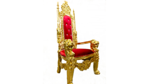 Throne Chair - Gold w/ Red Velvet - Lion Head rental San Antonio, TX