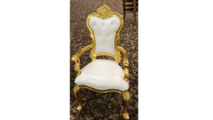 King's Chair - Gold w/ white Leather rental San Antonio, TX