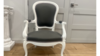 White/ Gray Cushioned English Chair rental in San Antonio, TX