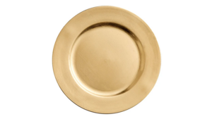 Plain Gold Acrylic Charger 13" rental Austin, TX