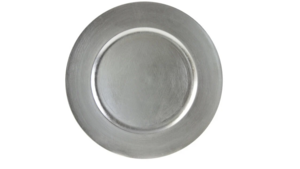 Plain Silver Acrylic Charger 13" rental Austin, TX