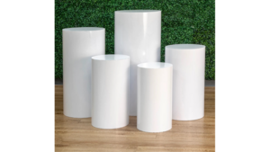 White Display Pedestal - Metal - 5 pcs set rental San Antonio, TX