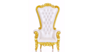 White and Gold Throne Chair rental Atlanta, GA