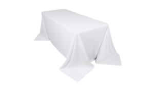 White Rectangular Tablecloth rental Atlanta, GA