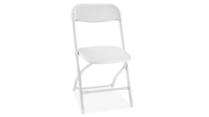 White Poly Folding Chair rental Austin, TX